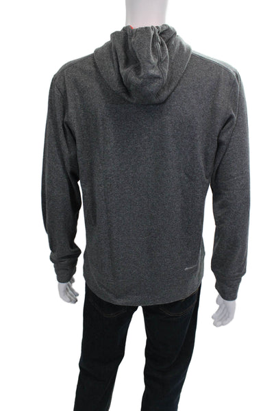 Adidas Mens Pullover Gray Polyester Crew Neck Drawstring Size M