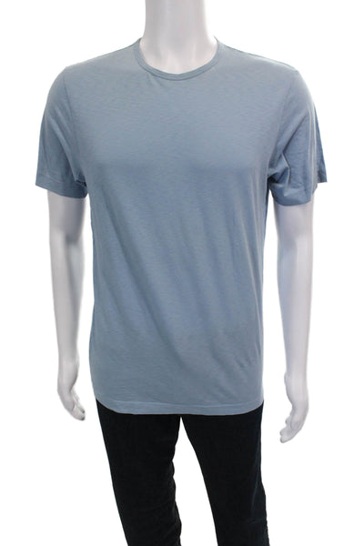 Theory Mens T-Shirt Blue Pima Cotton Crew Neck Short Sleeve Solid Size XS