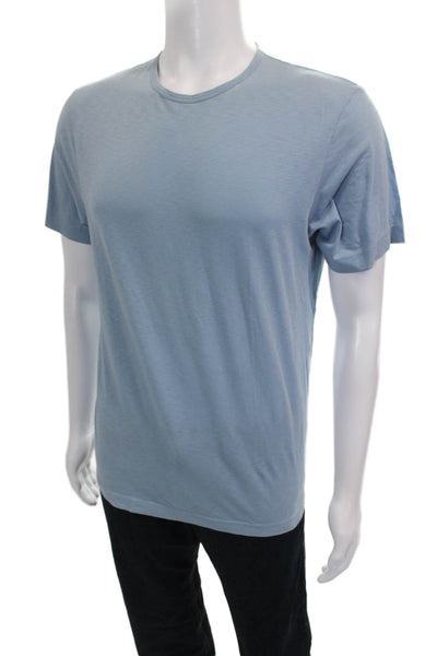 Theory Mens T-Shirt Blue Pima Cotton Crew Neck Short Sleeve Solid Size XS