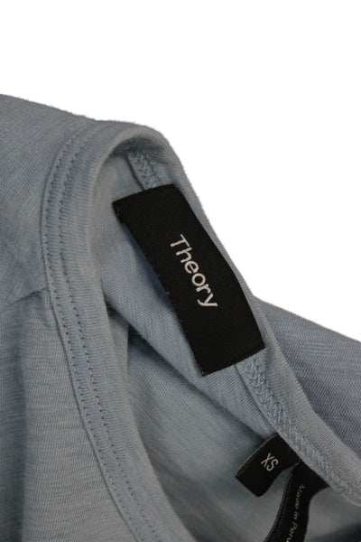 Theory Mens T-Shirt Blue Pima Cotton Crew Neck Short Sleeve Solid Size XS