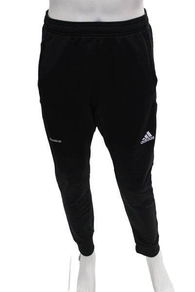 Adidas Mens Jogger Pants Black Polyester Drawstring Size M