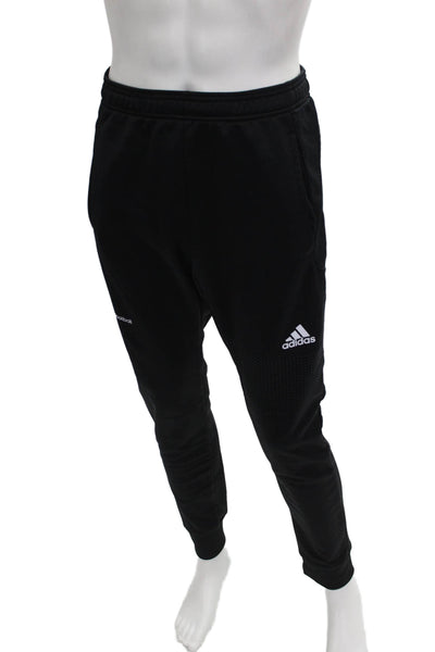 Adidas Mens Jogger Pants Black Polyester Drawstring Size M