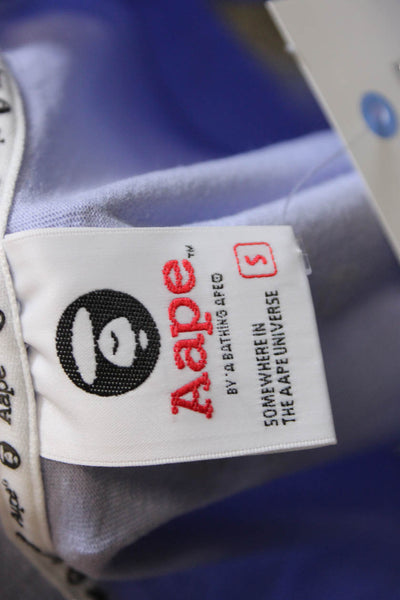 Aape Unisex Adults Basic Purple Cotton Crew Neck Short Sleeve T-Shirt Size S