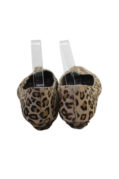 Steve Madden Womens Slip On Leopard Printed Pony Hair Ballet Flats Brown Size 9