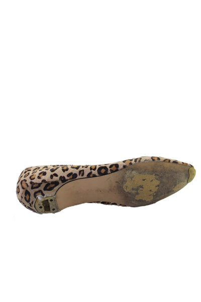 Steve Madden Womens Slip On Leopard Printed Pony Hair Ballet Flats Brown Size 9