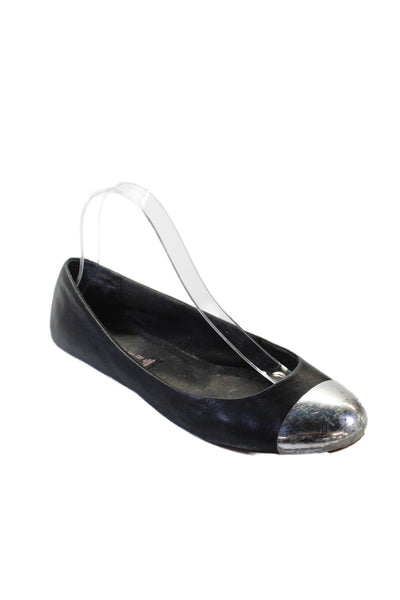 STEVEN BY STEVE MADDEN Womens Slip On Cap Toe Ballet Flats Black Size 8.5