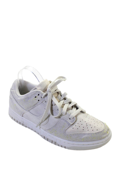 Nike Womens Lace Up Perforated Low Air Force 1 Sneakers White Suede Size 8.5