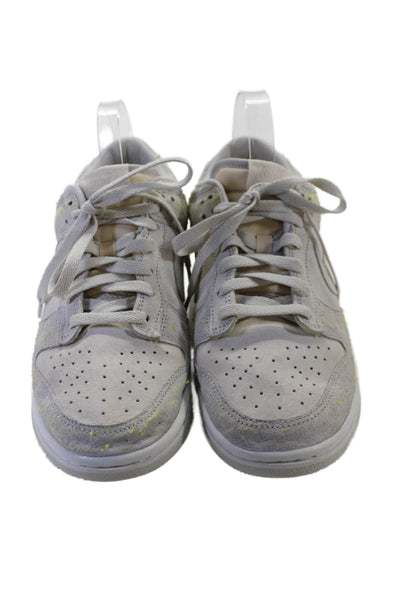 Nike Womens Lace Up Perforated Low Air Force 1 Sneakers White Suede Size 8.5