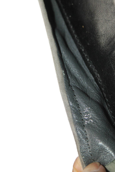 Miu Miu Womens Slip On Double Bow Suede Ballet Flats Gray Black Size 38