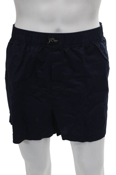 J Crew Mens Boxer Shorts Blue Cotton Solid Size L