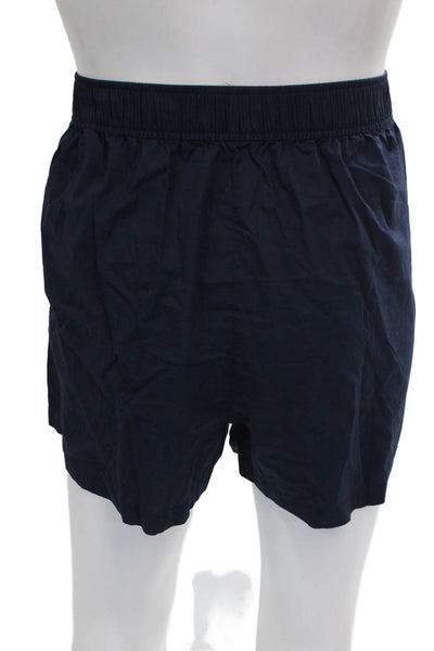 J Crew Mens Boxer Shorts Blue Cotton Solid Size L