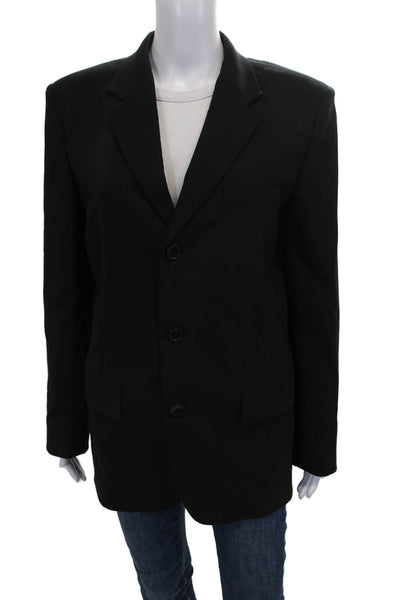 Zara Mens Black Viscose Blazer Long Sleeve Button Size M