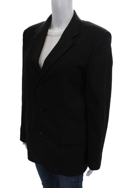Zara Mens Black Viscose Blazer Long Sleeve Button Size M