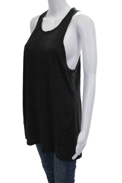 Lululemon Women Black Spotted Scoop Neck Sleeveless Basic Tank Polyester Size M