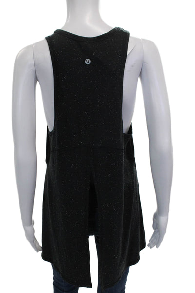 Lululemon Women Black Spotted Scoop Neck Sleeveless Basic Tank Polyester Size M