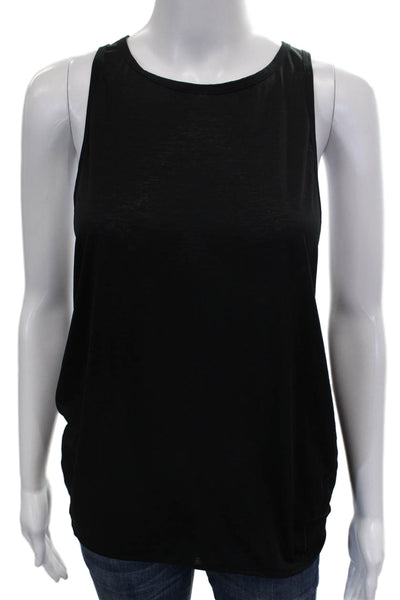 Lululemon Women Basic Black Sleeveless Tank Polyester Blend Round Neck Size M