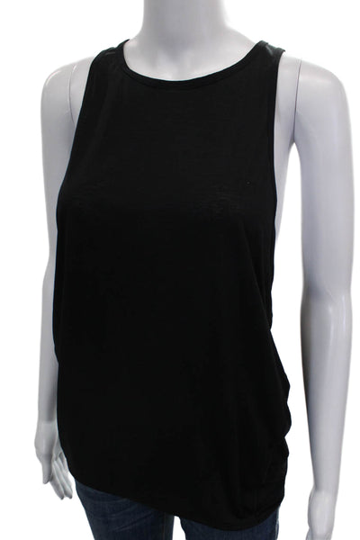 Lululemon Women Basic Black Sleeveless Tank Polyester Blend Round Neck Size M