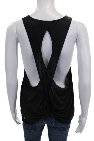 Lululemon Women Basic Black Sleeveless Tank Polyester Blend Round Neck Size M