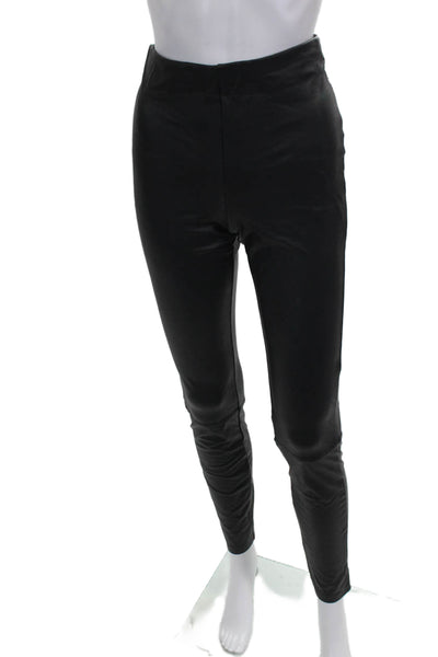 Good American Womens Faux Leather Leggings Black 30in Size 2