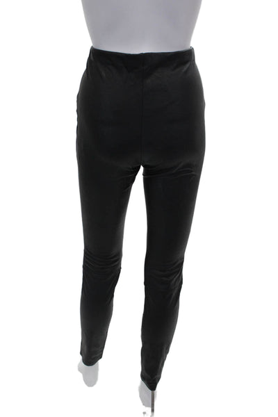 Good American Womens Faux Leather Leggings Black 30in Size 2
