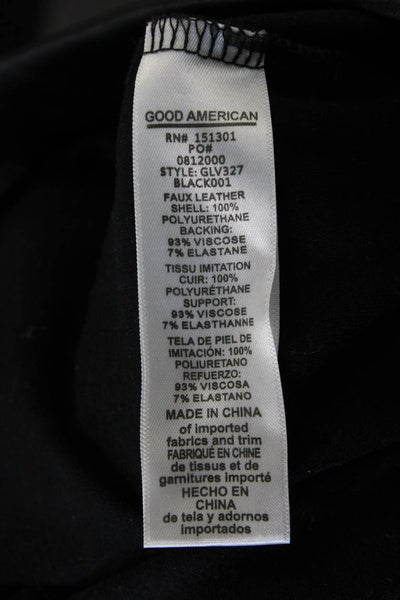 Good American Womens Faux Leather Leggings Black 30in Size 2