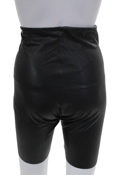 Commando Womens Biker Shorts Black Polyurethane Pull On Size L