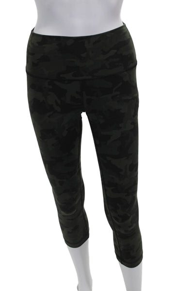Lululemon Women Green Camo Nylon Capri Leggings Size 6