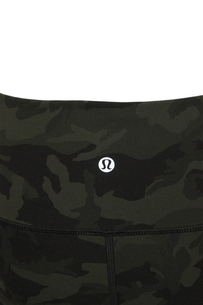 Lululemon Women Green Camo Nylon Capri Leggings Size 6