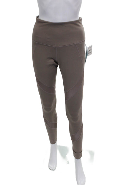 Zella Women Ankle Leggings Brown Nylon Solid Size M