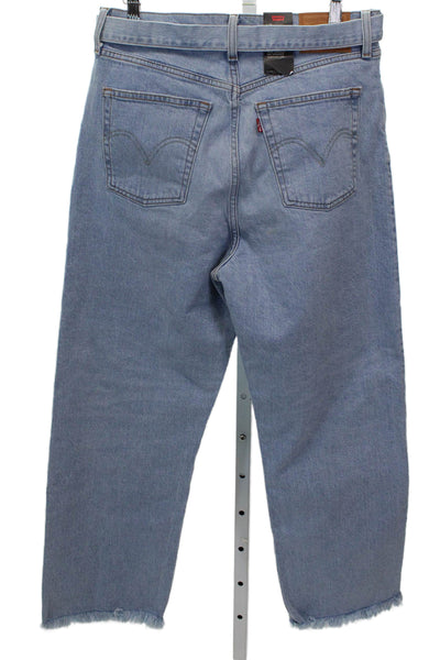 Levi's Womens High Rise Cropped Jeans Blue Cotton Inseam 27 Size 31