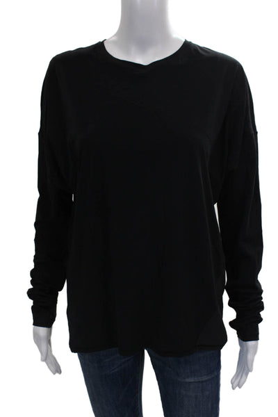 Lululemon Women Black Long Sleeve Crew Neck Basic T-Shirt Nylon Size M