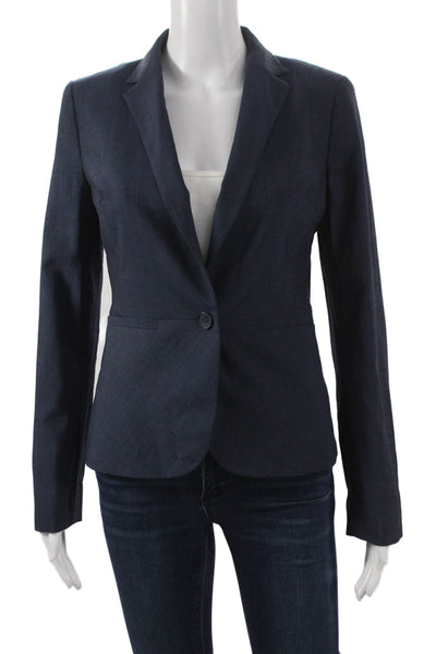 Banana Republic Womens Blue Wool Blazer Button Long Sleeve Size 0