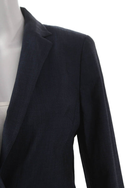 Banana Republic Womens Blue Wool Blazer Button Long Sleeve Size 0