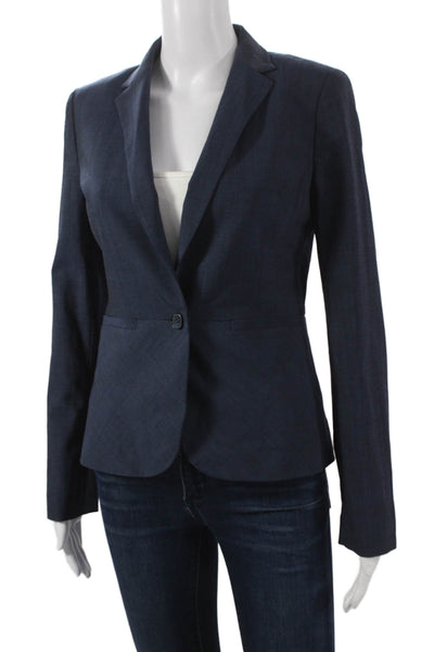 Banana Republic Womens Blue Wool Blazer Button Long Sleeve Size 0