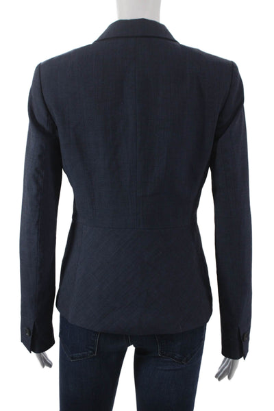 Banana Republic Womens Blue Wool Blazer Button Long Sleeve Size 0