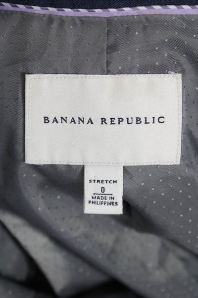 Banana Republic Womens Blue Wool Blazer Button Long Sleeve Size 0