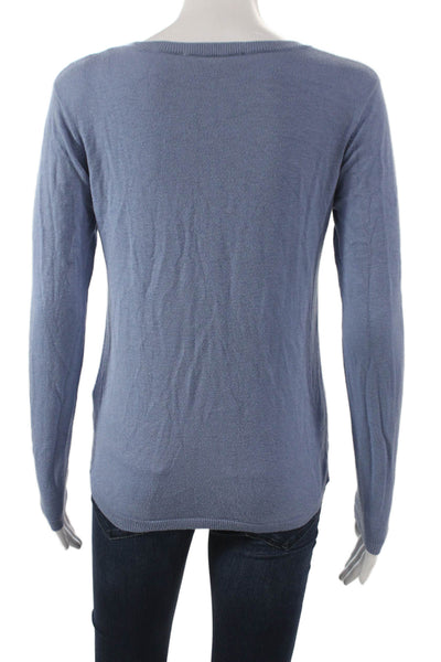 philosophy Womens Pullover Sweater Blue Crew Neck Long Sleeve Size S