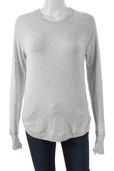 Athleta Womens Gray Modal Pullover Sweatshirt Crew Neck Long Sleeve Size S