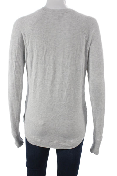 Athleta Womens Gray Modal Pullover Sweatshirt Crew Neck Long Sleeve Size S