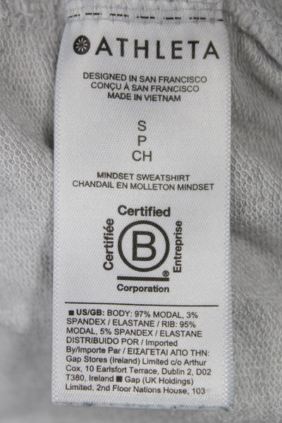 Athleta Womens Gray Modal Pullover Sweatshirt Crew Neck Long Sleeve Size S