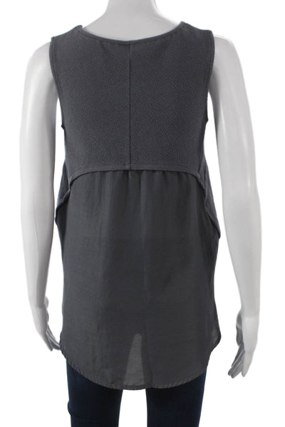 Deletta Anthropologie Womens Basic Sleeveless Gray Cotton Tank Size XS