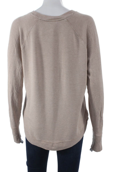Athleta Women Pullover Beige Modal Crew Neck Long Sleeve Size M