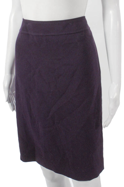 Tahari Womens Straight Pencil Skirt Purple Polyester Zip Size 10