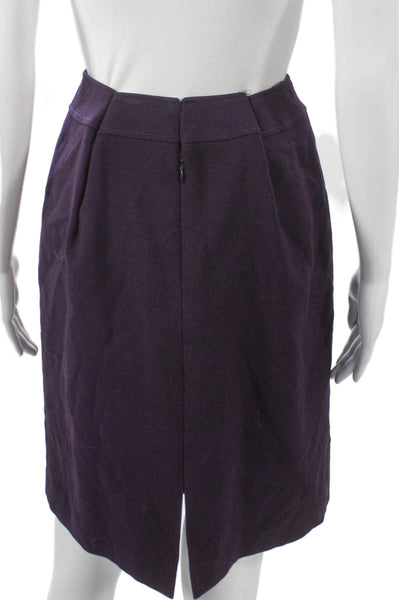 Tahari Womens Straight Pencil Skirt Purple Polyester Zip Size 10