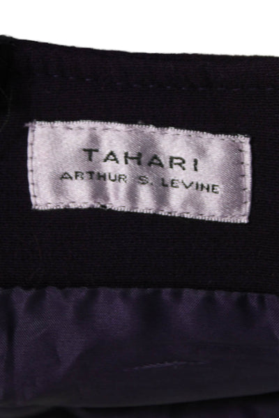 Tahari Womens Straight Pencil Skirt Purple Polyester Zip Size 10