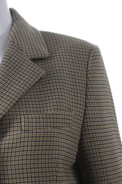 Toteme Women Beige Houndstooth Blazer Long Sleeve Button Petite Size 34