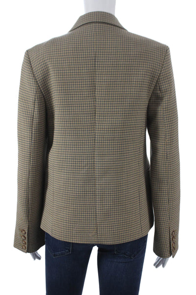 Toteme Women Beige Houndstooth Blazer Long Sleeve Button Petite Size 34