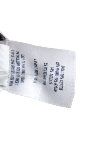 Oscar de la Renta Women Sheath Midcalf Dress Ivory Cotton Zip Size 12