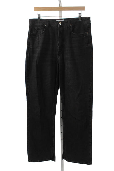 Zara Mens Straight Black Cotton Jeans Size 12