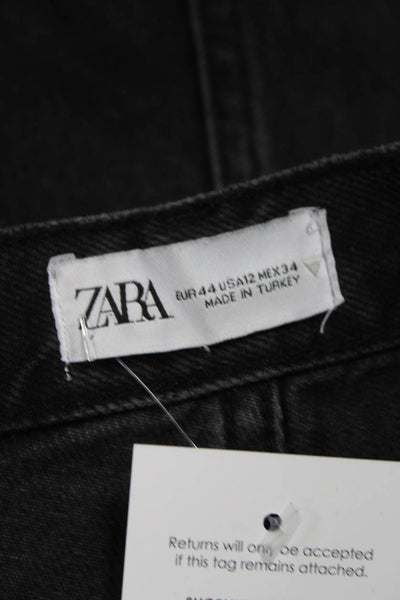 Zara Mens Straight Black Cotton Jeans Size 12